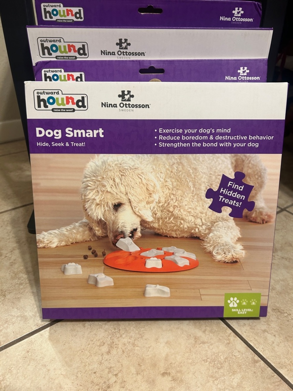 2 NEVER BEEN OPENED Outward Hound Orange&White Dog Smart Hide&Seek Treat Puzzle